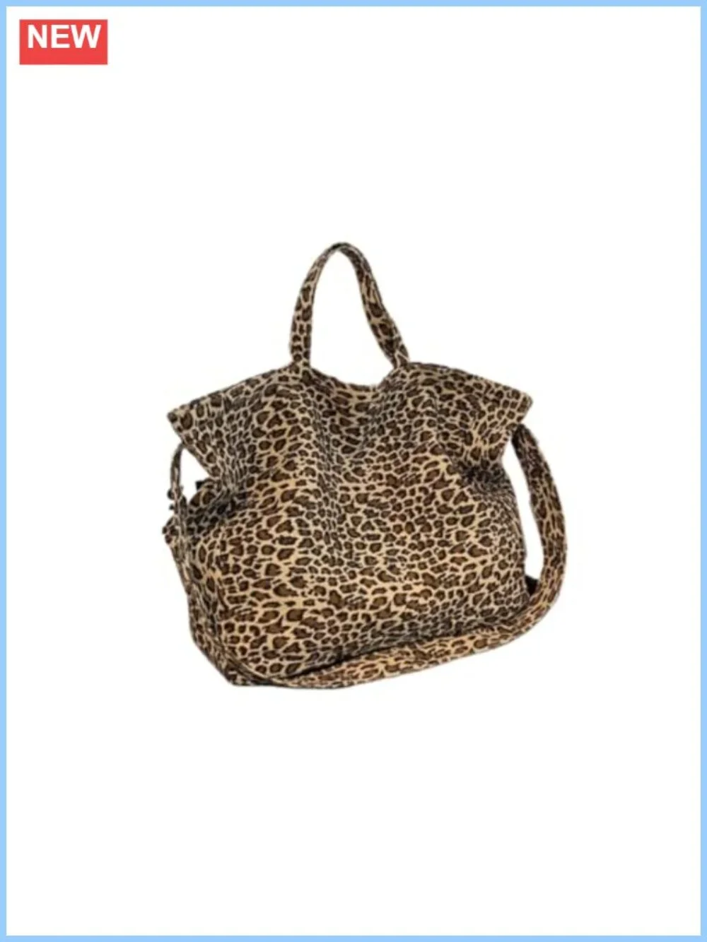Leopard Print Hobo Bag Large Capacity Shoulder Tote with Adjustable Strap